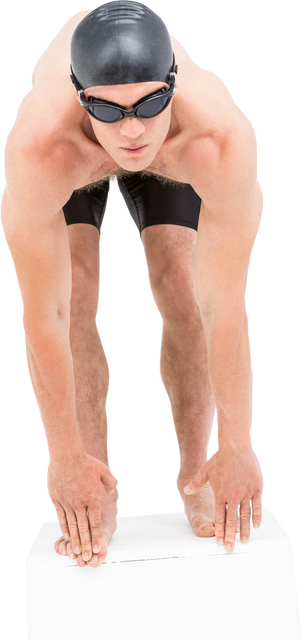 Male Swimmer Preparing to Dive on Transparent Background - Download Free Stock Videos Pikwizard.com