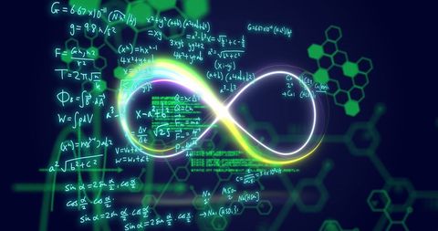 Mathematical Equations with Glowing Infinity Symbol - Download Free Stock Images Pikwizard.com