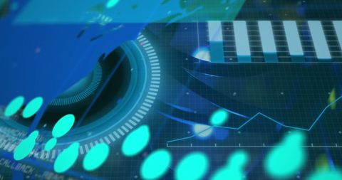 Futuristic Data Visualization Interface with Digital Recurrence