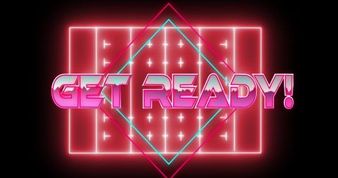 Futuristic Neon Styled Get Ready Sports Background - Download Free Stock Images Pikwizard.com
