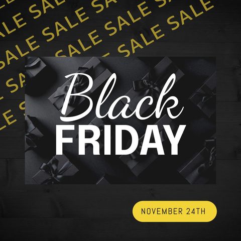 Black Friday Sale Promo Announcement with Gift Background