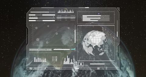 Global Data Processing Interface Over Earth - Download Free Stock Images Pikwizard.com