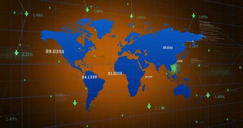 Global Financial Data Processing on World Map Illustration - Download Free Stock Images Pikwizard.com