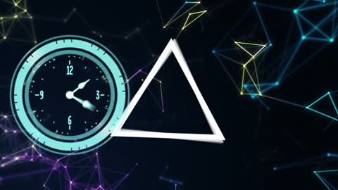 Surreal Digital Clock Art with Neon Constellations