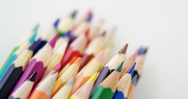 Closeup of Colored Pencils on White Background - Download Free Stock Images Pikwizard.com