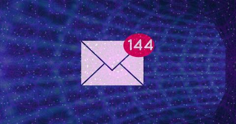 Email notification icon with abstract technology background