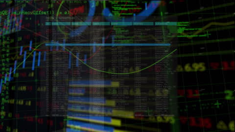 Digital Interface with Data Processing on Dark Background