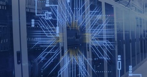 Advanced Data Processing over Server Room with Circuit Design - Download Free Stock Images Pikwizard.com