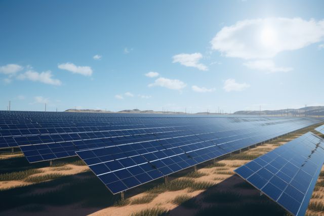 Solar Panels in Desert Sunlight Generating Clean Energy - Download Free Stock Photos Pikwizard.com