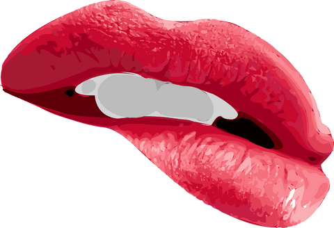 glossy red lips biting gesture on transparent background - Download Free Stock Videos Pikwizard.com