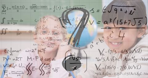 Confused Children With Math Equations Overlay in Classroom Setting - Download Free Stock Images Pikwizard.com
