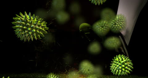 Virus Cells Overlapping Rugby Ball Animation