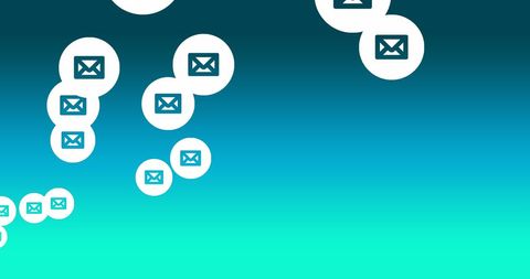Floating Email Icons on Gradient Background Symbolizing Digital Communication - Download Free Stock Images Pikwizard.com