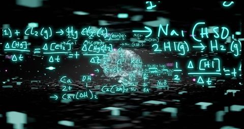 Human Brain Amplified by Flowing Scientific Formulas - Download Free Stock Images Pikwizard.com