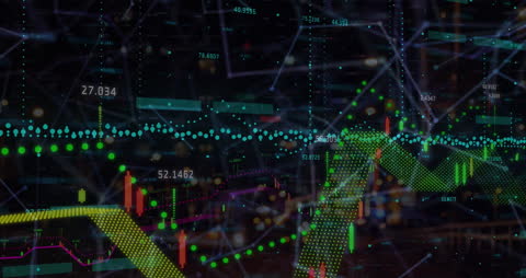 Animated Financial Graphs with Cityscape Background