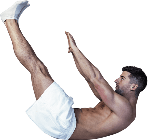 transparent fitness pose: athletic man in concentrated core workout - Download Free Stock Videos Pikwizard.com