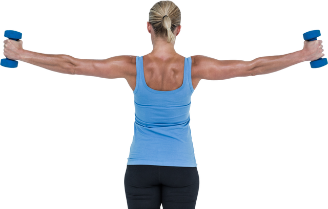 Fit Blonde Woman Exercising with Dumbbells on Transparent Background - Download Free Stock Videos Pikwizard.com