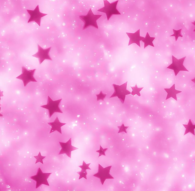 Image of multiple bright pink stars on light pink background. Star, colour and pattern concept.
