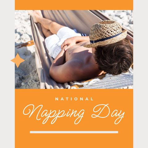 man relaxing in hammock on national napping day - Download Free Stock Templates Pikwizard.com