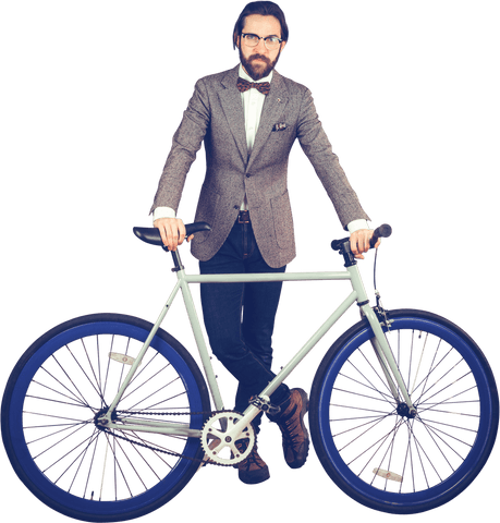 stylish man with bicycle on transparent background - Download Free Stock Videos Pikwizard.com