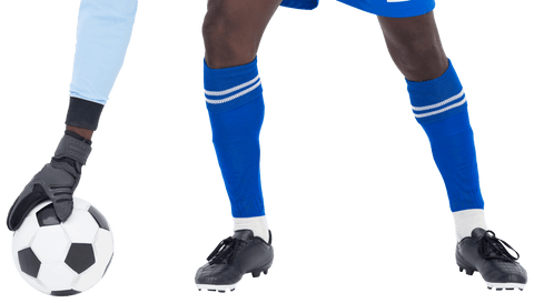 transparent view of goalkeeper stopping ball mid-match action - Download Free Stock Videos Pikwizard.com