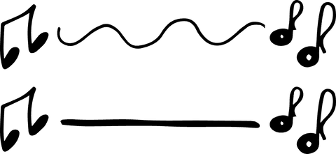 Transparent compilation of musical symbols on white background