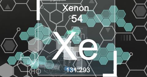 Digital Xenon Element Representation with Chemical Hexagonal Patterns