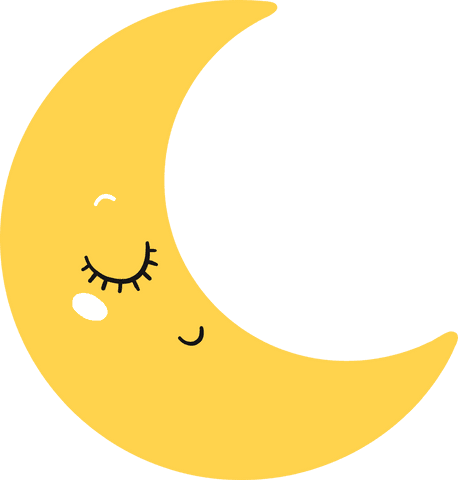 dreaming yellow moon on transparent background cartoon style - Download Free Stock Videos Pikwizard.com