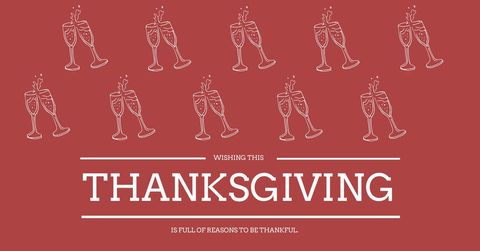 Festive Thanksgiving Greeting with Champagne Cheers - Download Free Stock Templates Pikwizard.com