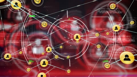 Dynamic Digital Network and Data Processing Animation