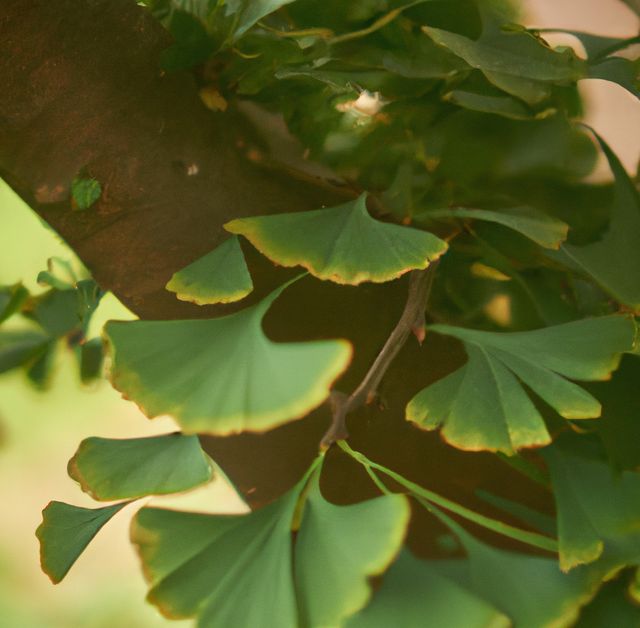 Close up of green leaves of ginkgo tree on sunny day - Download Free Stock Photos Pikwizard.com