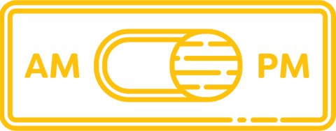 Yellow AM PM Toggle Icon on Transparent Background - Download Free Stock Videos Pikwizard.com