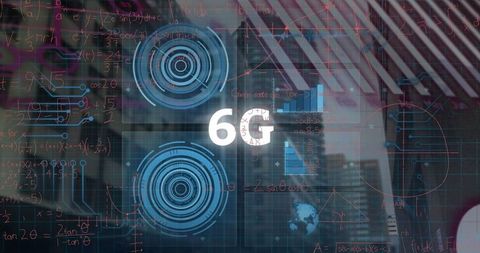 Futuristic 6G Technology Concept with Digital Interfaces