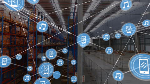 Warehouse Technology and Connectivity Concept
