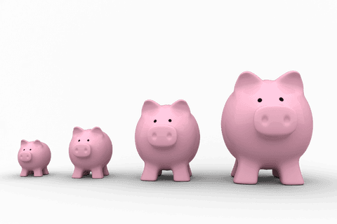 Digital piggybanks illustration on transparent background