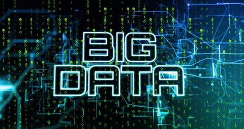 Futuristic Big Data Concept with Digital Network Grid