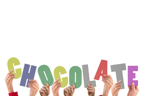 hands holding colorful chocolate letters on transparent background - Download Free Stock Videos Pikwizard.com
