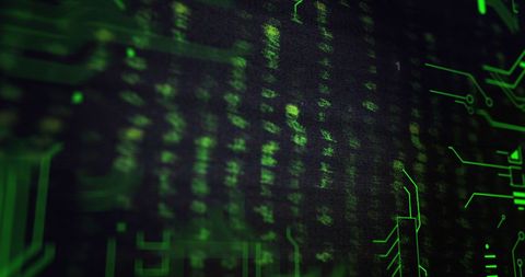 Digital Code and Circuit on Black Tech Background - Download Free Stock Images Pikwizard.com