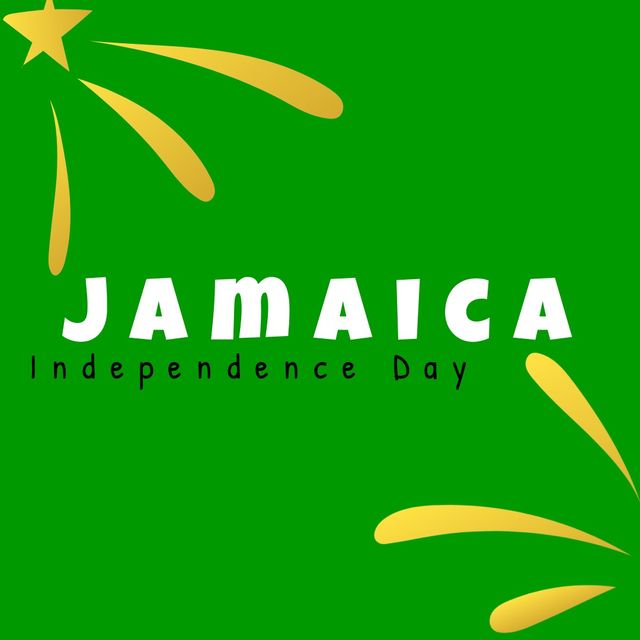 Jamaica Independence Day Celebration Graphic with Stars and Scribbles - Download Free Stock Templates Pikwizard.com