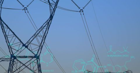 Futuristic Pylons with Digital Interface Overlay Illustrating Data Process - Download Free Stock Images Pikwizard.com