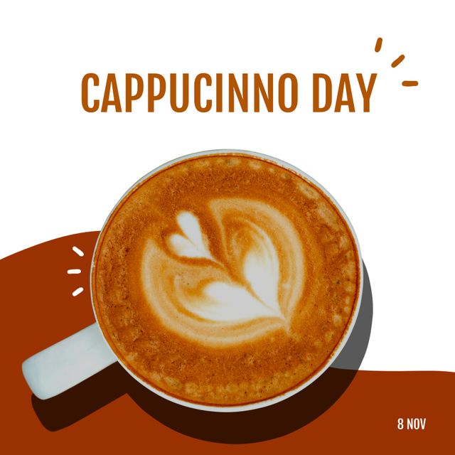 International Cappuccino Day Celebration Concept with Latte Art - Download Free Stock Templates Pikwizard.com