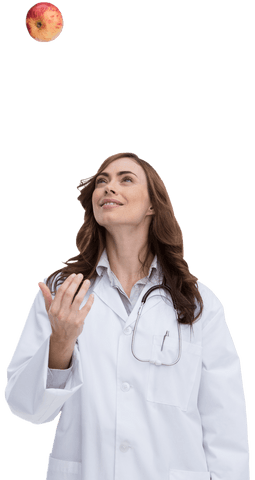 Female Doctor Juggling Apple on Transparent Background - Download Free Stock Videos Pikwizard.com