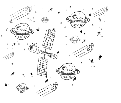 Hand Drawn Outer Space Illustration on Transparent Background - Download Free Stock Videos Pikwizard.com