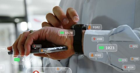 Man Engaging with Multiple Social Media Notifications on Smart Devices - Download Free Stock Images Pikwizard.com