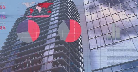 Global Business Analytics with Modern Building Reflection - Download Free Stock Images Pikwizard.com