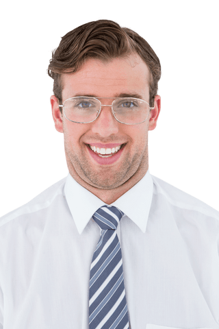 Transparent Background Geeky Businessman Smiling Positive Expression - Download Free Stock Videos Pikwizard.com