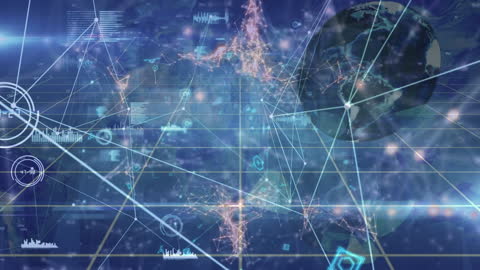 Global Network Connections and Data Visualization Technology