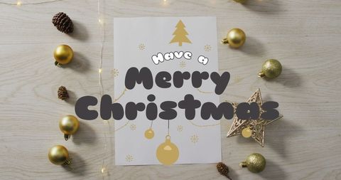 Christmas Card with Festive Decorations and Merry Christmas Text - Download Free Stock Images Pikwizard.com