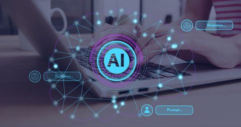 AI Data Processing with Human Interaction in Digital Interface - Download Free Stock Images Pikwizard.com
