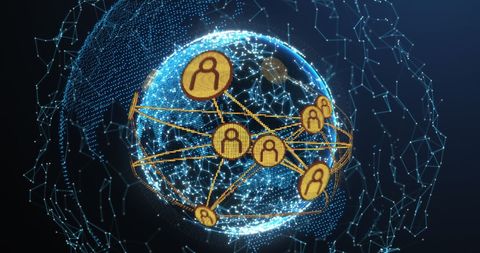 Global Connection with Digital Profiles and Network Data Visualization - Download Free Stock Images Pikwizard.com